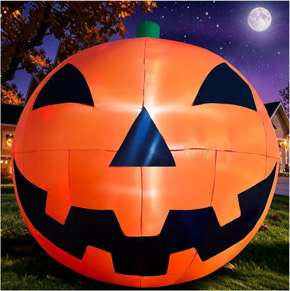 10.2 FT Halloween Giant Inflatable Pumpkin, Blow Up LED Light Pumpkin Halloween Party Supplies, Extra Large Inflatable Pumpkin for Outdoor Yard, Lawn, Garden, Fall Festival Decor& Commercial Use