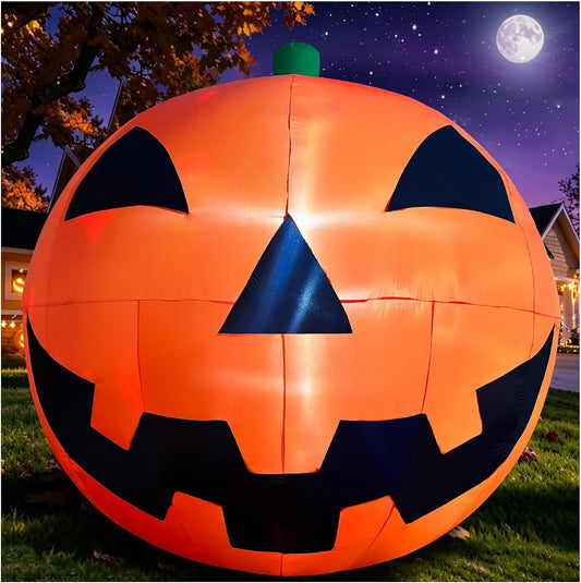 10.2 FT Halloween Giant Inflatable Pumpkin, Blow Up LED Light Pumpkin Halloween Party Supplies, Extra Large Inflatable Pumpkin for Outdoor Yard, Lawn, Garden, Fall Festival Decor& Commercial Use