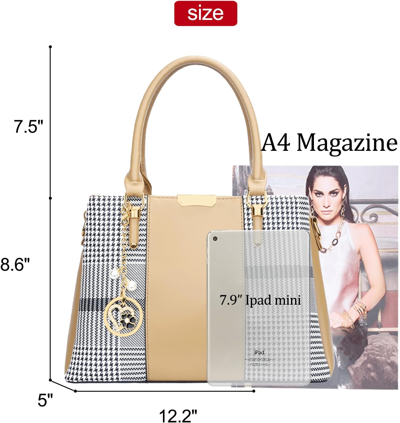 KKXIU Trendy Tote Bag for Women Lightweight Oxford Big Capacity Shoulder Purses and Handbags
