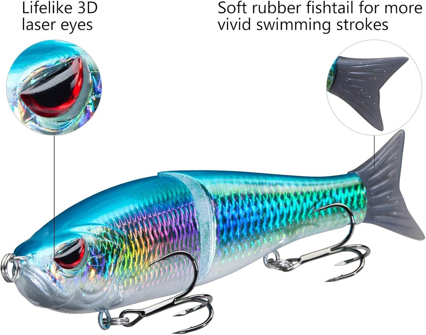 Bassdash SwimShad Glide Baits Jointed Swimbait Bass Pike Salmon Trout Muskie Fishing Lure