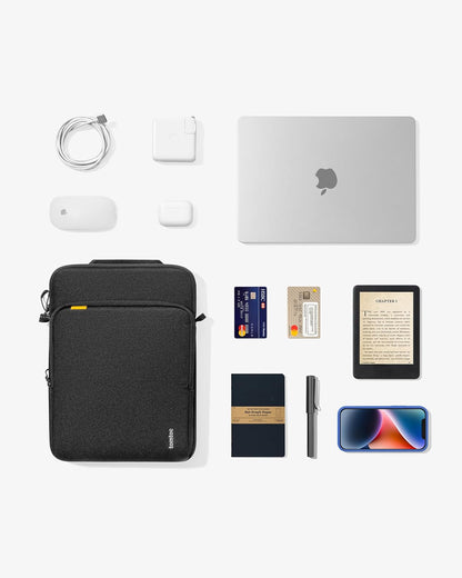 tomtoc DefenderAce-A03 360 Protective Laptop Shoulder Bag for 16-inch New MacBook Pro M4/M3/M2/M1 Pro/Max 2024-2019, Water-Resistant Well-Organized Accessory Sleeve Case with Handle