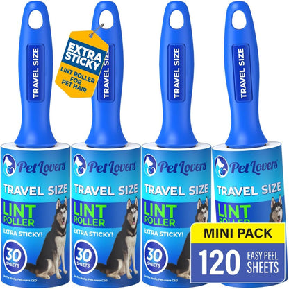 PetLovers Extra Sticky Lint Roller Mega Value Set for Pet Hair Removal, Dog and Cat Lint Remover (1 Pack Reusable)