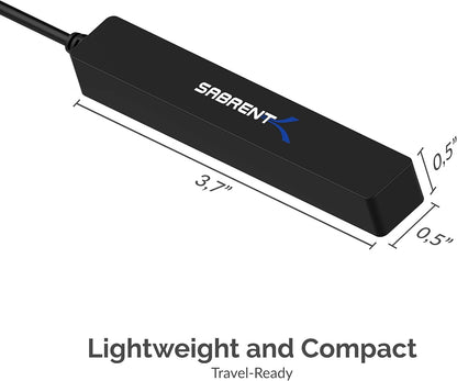 SABRENT USB hub, USB Adapter 2.0, 4 Port USB Extension with ON/Off switches, Multiple USB Splitter for SSD, PS4 PS5, PlayStation 5, Laptop, PC, Printer, MacBook, USB Stick, Notebook (HB-UMLS)
