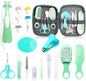Baby Grooming Kit - 19 in 1 Nursery Essentials Baby Registry Shower Gift for Newborns, Infants, Toddlers, Boys, Girls Kids-Safety Baby Comb, Brush, Finger Toothbrush, Nail Clippers, Scissors(Green)