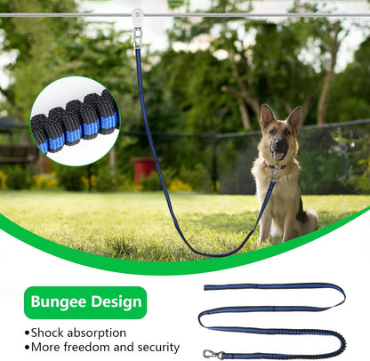 XiaZ Dog Runner Cable Dog Run Trolley Tie Out Cable Dog Chains for Outside Yard Camping Up to 250 Pound, 20 Feet