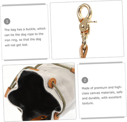 MINAOLULUS Dog Training Treat Pouch Portable Canvas Snack Holder for Outdoor Adventures for Treats Keys and