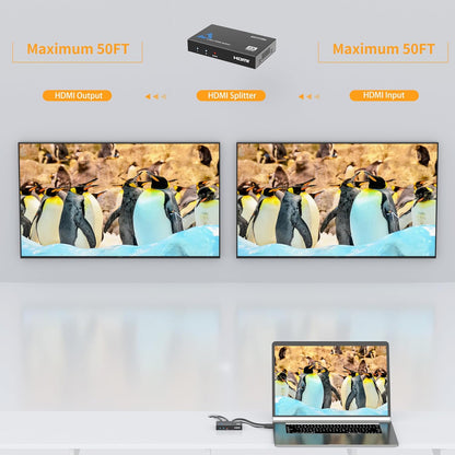 HDMI Splitter 1 in 4 Out,Arvitek 1x4 HDMI Splitter,4K@30Hz,Duplicates 1 Source to 4 Displays Simultaneously,for Laptop/Xbox/PS4/TV/Monitor,Metal Housing,Plug & Play (Mirror Only)