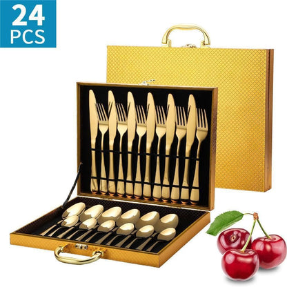 Purilite Select 24-Piece Gold Silverware Set