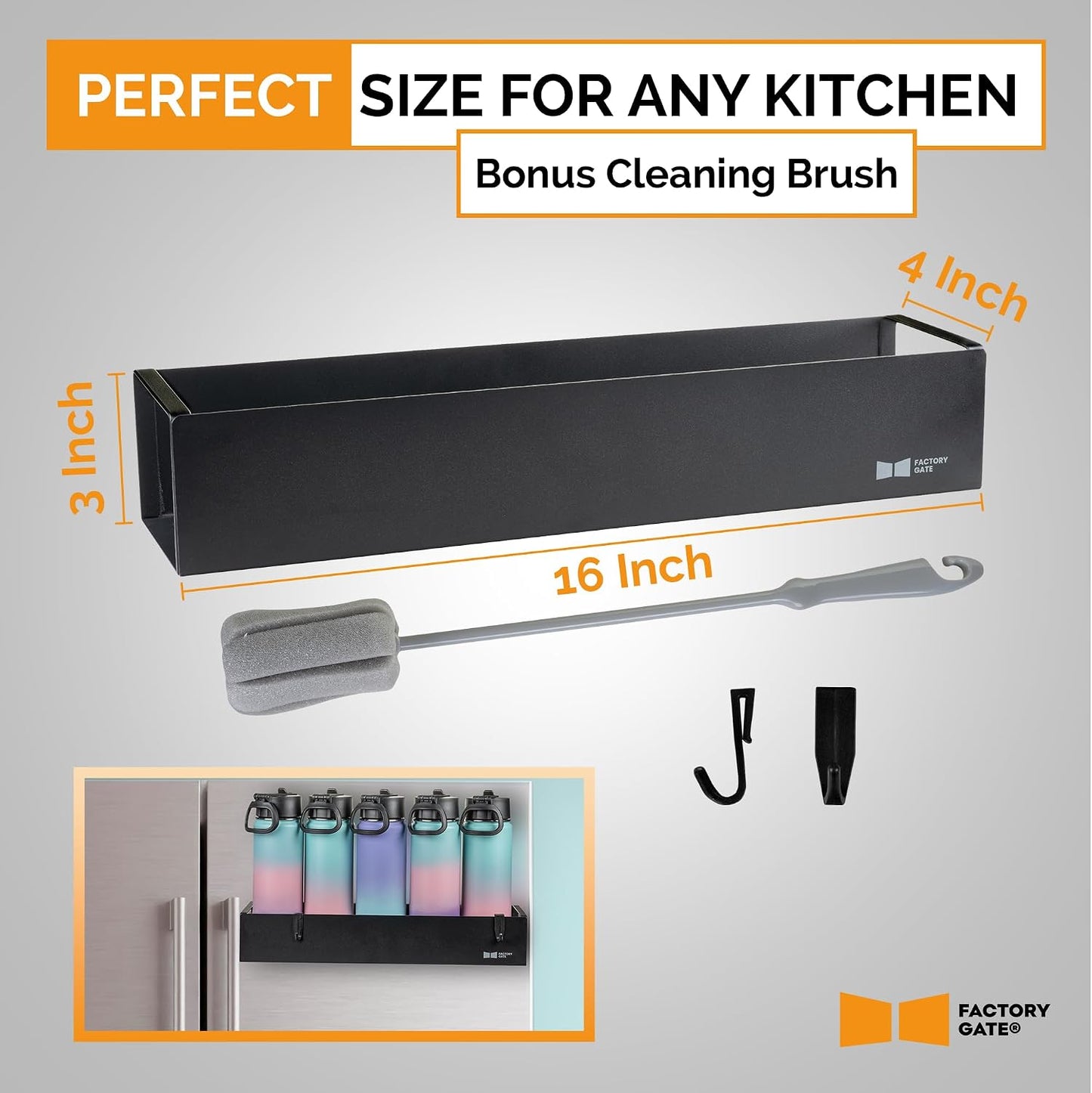 Magnetic Metal Bottle & Spice Organizer | Holds Bottles, Cups, Spice Jars | Ideal for Kitchen Cabinets & Refrigerators | Pink, Large