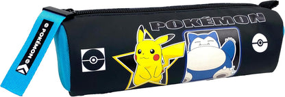 CyP Brands - Pokémon - Cylinder Pencil Case, Pencil Case, School Supplies, Geo, Pencil Case, Black, Official Product, Black/White, Estandar