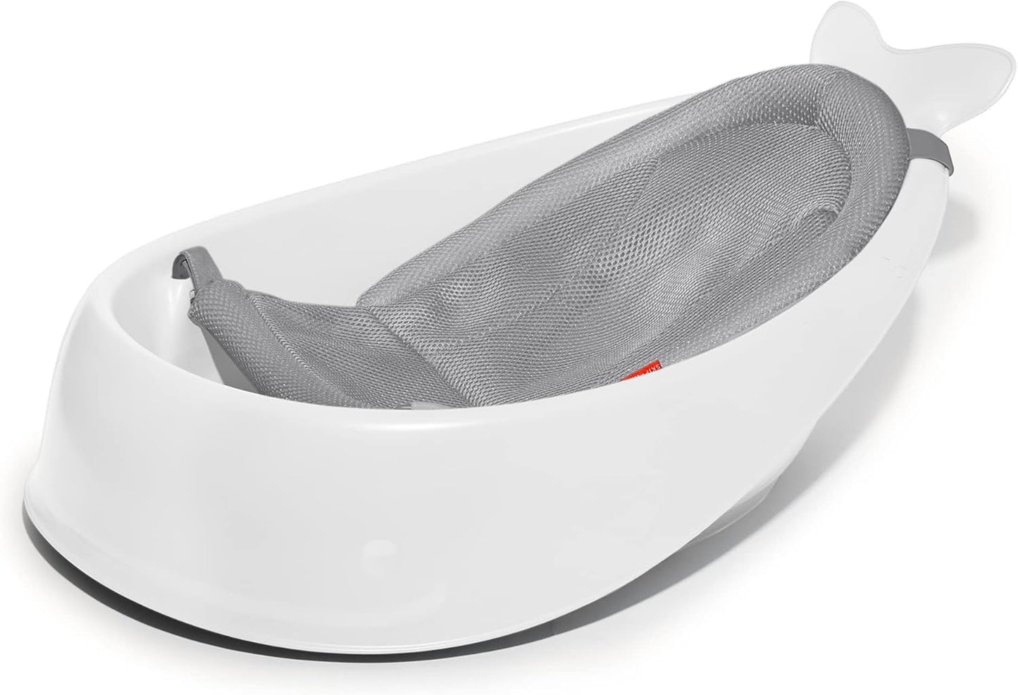 Skip Hop Baby Bath Tub, 3-Stage Smart Sling Tub, Moby, White - PuriLite