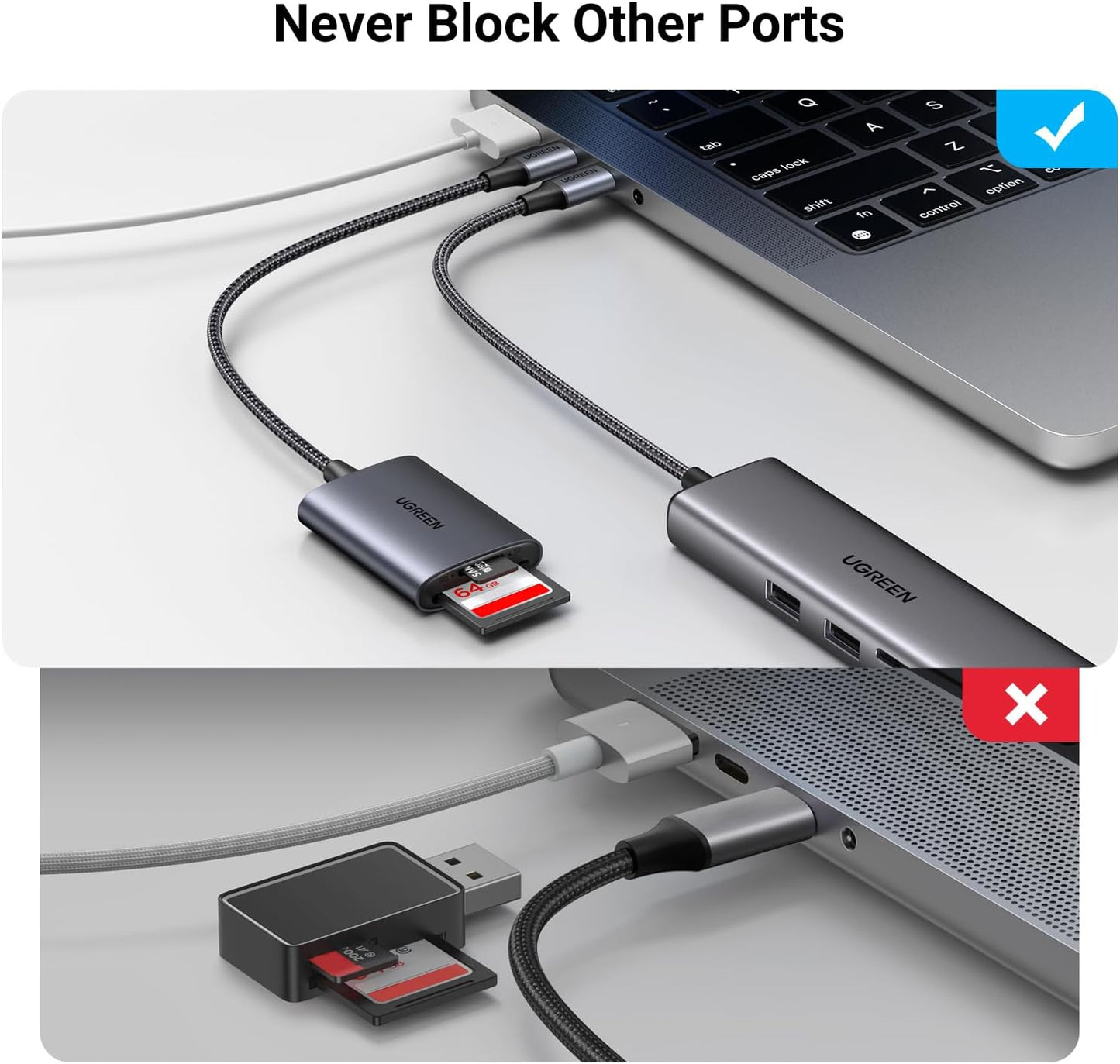 UGREEN SD Card Reader USB C 3.1 Micro SD Memory Card Adapter for SDXC SDHC, MMC, RS-MMC, Micro SDXC SDHC Compatible with iPhone 15 MacBook iPad Galaxy S23 A14