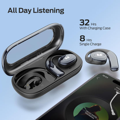 Monster Wireless Earbuds Open Ear AC311, Bluetooth 5.4 Open Ear Headphones, Up to 30 Hours Playtime Bluetooth Ear Earphones with Stereo Sound, Touch Control and IPX5 Waterproof Open Ear Buds