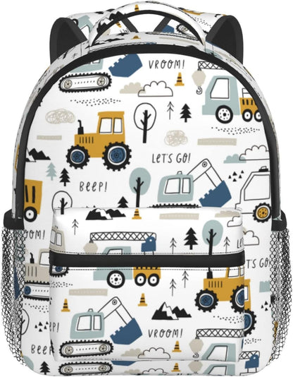 Toddler Backpack Construction Truck Tractor Kid Backpack for Boys Waterproof Bookbag Kindergarten Preschool sac a dos enfant