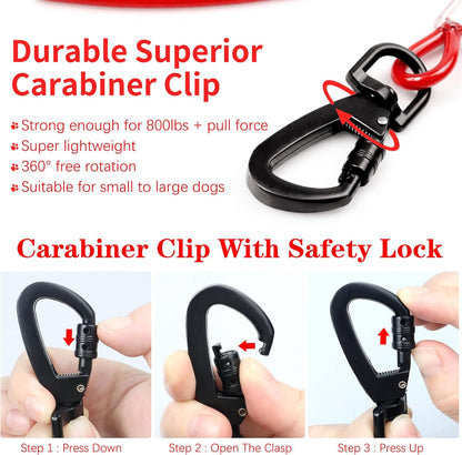 Tie Out Cable for Dogs, 10FT Dog Leads for Yard Chew Proof, Heavy Duty Dog Tie Out Cable for Large Dogs Up to 126lbs, Durable Dog Runner for Yard or Camping