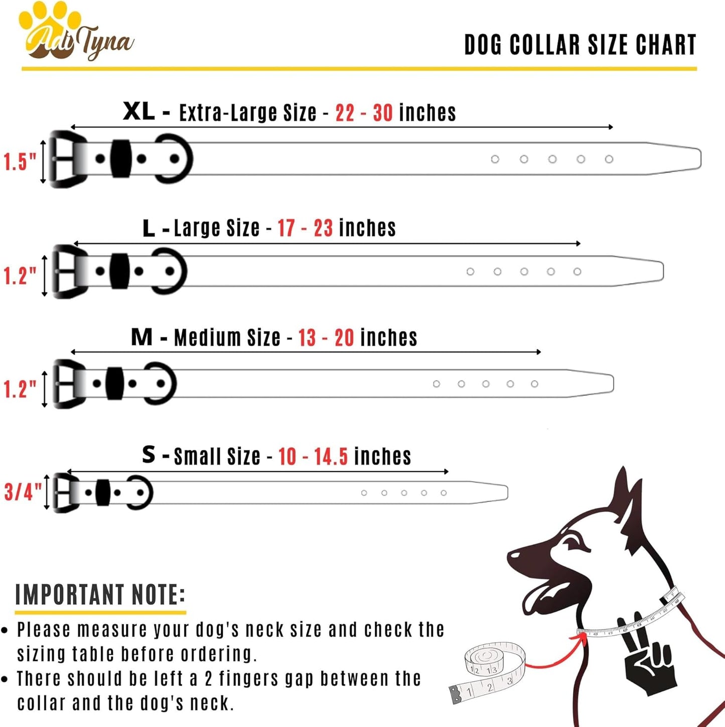 ADITYNA Heavy-Duty Leather Dog Collar for Medium Dogs - Soft and Strong, 100% Genuine Leather - Collier Pour Chien (Medium: Fit 13" - 20" Neck, Brown)