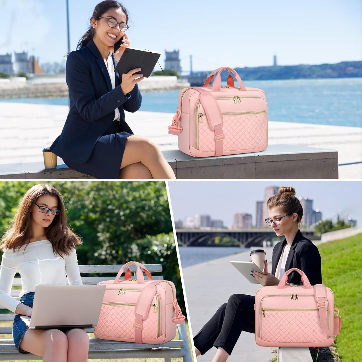 Laptop Bag 17 Inch Laptop Briefcase for Women Waterproof Computer Messenger Bag Professional Laptop Case for Business Work - PuriLite