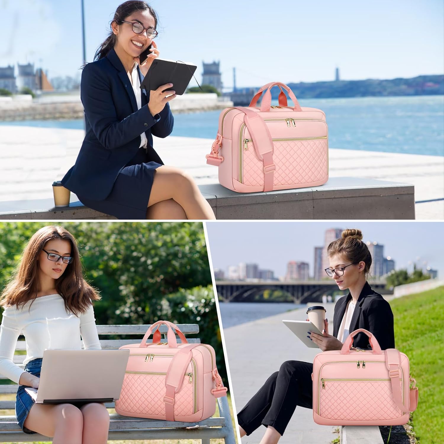 Laptop Bag 17 Inch Laptop Briefcase for Women Waterproof Computer Messenger Bag Professional Laptop Case for Business Work - PuriLite