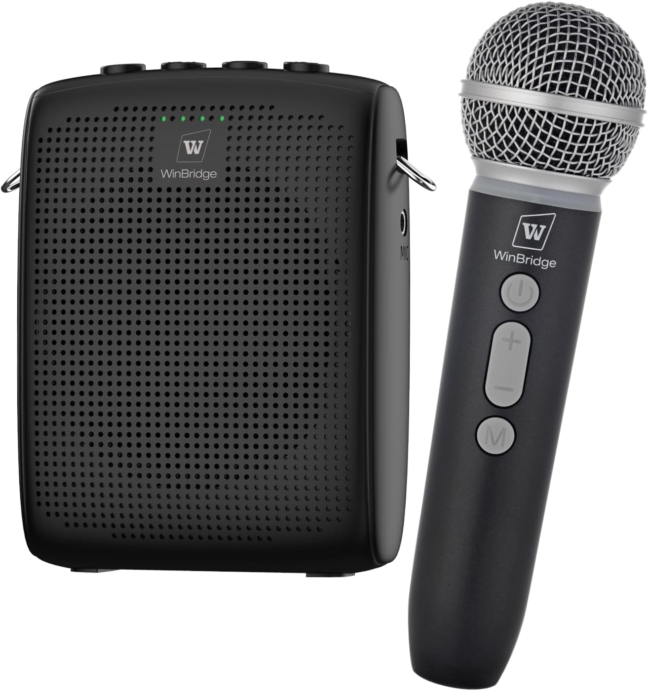 WinBridge Wireless Voice Amplifier with Microphone for Teachers,Tours WB009 | Portable PA System with Bluetooth Handheld Mic, Speaker Mic Set, Cardioid Pickup for Classroom, Outdoor, Public Speaking