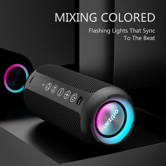 Ortizan Portable Bluetooth Speaker, IPX7 Waterproof Wireless Speaker with 24W Loud Stereo Sound, Outdoor Speakers with Bluetooth 5.0, 30H Playtime,66ft Bluetooth Range, Dual Pairing for Home - PuriLite