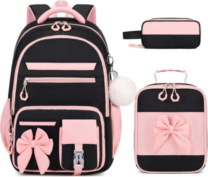 DIGOBAY Backpack for Girls, 3PCS Girls Backpack with Lunch Bag Pencil Case, Kids Backpack for Kindergarten Elementary School