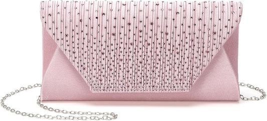 DTGN Evening Bags Clutch Purses for Women Formal, Purse Handbag Crossbody Bag Rhinestone Shoulder Bag for Wedding Party