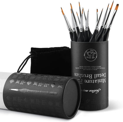 Detail Paint Brushes Set 10pcs Miniature Brushes for Fine Detailing & Art Painting - Acrylic, Watercolor,Oil,Models
