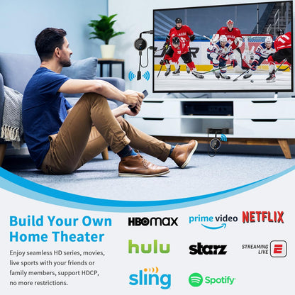 Wireless HDMI Transmitter and Receiver Kit, AIMIBO 4K Wireless HDMI Extender Smooth 5G Video/Audio for Laptop, Cable Box, Camera, Phone, Football Live Streaming to Monitor, Projector, HDTV -165FT/50M