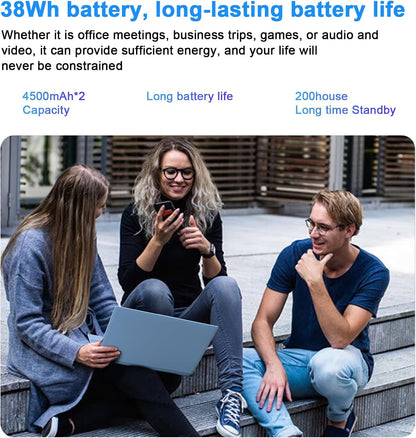 NOTODD Laptop 16" 12GB LPDDR4 512GB SSD Celeron N5095 Up to 2.9Ghz Quad-Core Win 11 PC 1920*1200 2K Screen Dual WIFI Support 2.5" HDD 1TB SSD Expand with Cooling Fan Numeric Keypad for Business-Blue