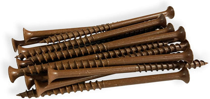 #8 x 3" Deck Screws | Square Drive | Bugle Head | Brown Ruspert | 100pcs Box