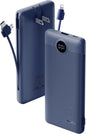 Portable Charger Built-in Cables and AC Wall Plug, VRURC USB C Power Bank 10000mAh, [2025 Upgraded Version] Phone Charger Compact Lightweight External Battery Pack for Smart Phones,Navy Blue
