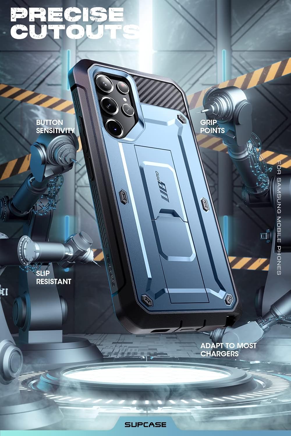 SUPCASE Unicorn Beetle Pro Case for Samsung Galaxy S23 Ultra 5G (2023), [Extra Front Frame] Full-Body Dual Layer Rugged Belt-Clip & Kickstand Case with Built-in Screen Protector (Black)