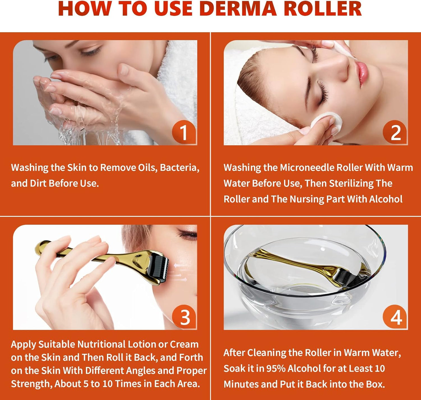 Derma Roller 1MM Microneedling Roller for Women and Men 540 Titanium Derma Roller for Hair and Beard