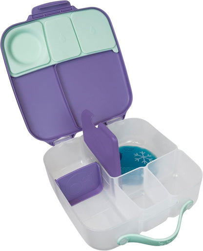 b.box 5-Compartment bento Style Lunch Box for Kids, Toddlers, Childrens, BPA-Free Food Storage Container with Cooler Pack, ON-The-GO Food Box with Handles Included Custom Divider, Lemon Twist