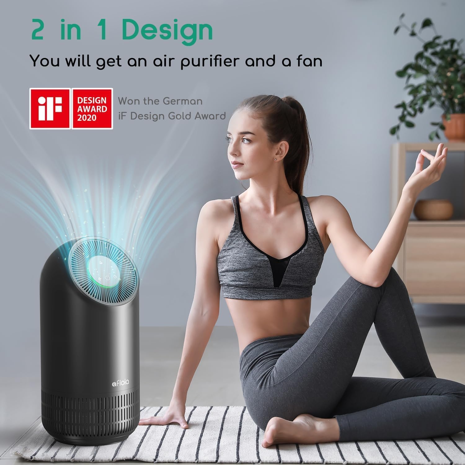Afloia Air Purifier for Home Large Room Up to 1796 Ft², 3-Stage Air Cleaner for Bedroom 24 dB, Air Purifiers for Pets Dust Dander Mold Pollen, Odor Wildfire Smoke Eliminator, Fillo (Gray) - PuriLite
