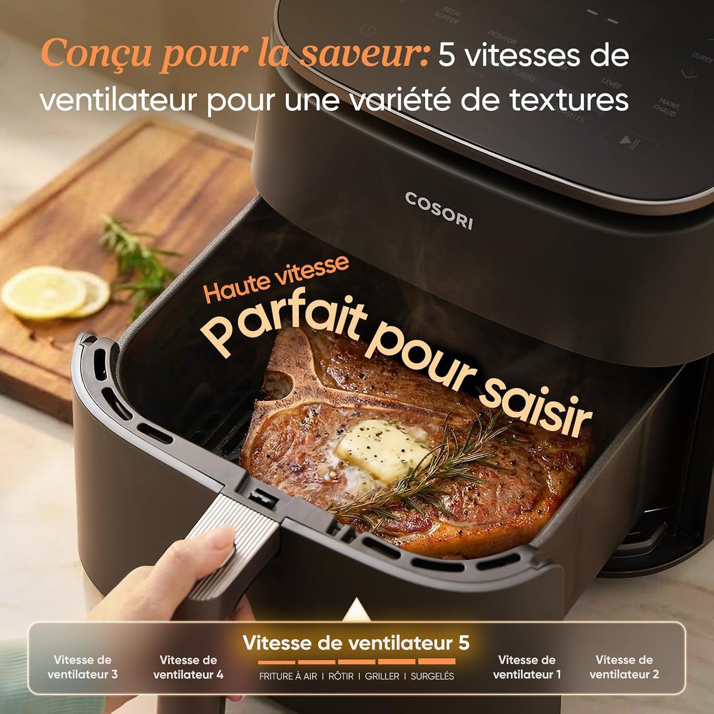 Cosori Digital Air Fryer 6 Quart | Multi-Function Hot Air Cooker with Adjustable Temperature