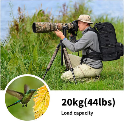K&F Concept Professional Gimbal Head Heavy Duty Metal 360 Degree Panoramic Tripod Head with Standard 1/4'' Quick Release Plate and Bubble Level for Digital SLR Cameras Up to 20KG/44LBS