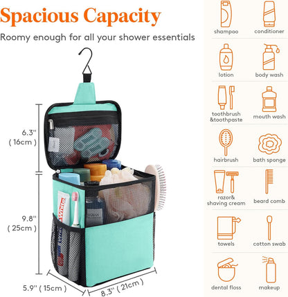 Lifewit Shower Bag Mesh Shower Caddy Portable College Dorm Room Essentials Tote Bag for Bathroom, Gym, Travel, Camping Quick Dry Hanging Shower Organizer Basket Toiletry Bag, Medium, Black