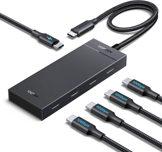 UGREEN USB C Hub 10Gbps, 5 in 1 Hub Extender with 4 USB C 3.2 and 100W PD Ports, Splitter for MacBook Pro/Air, iPad, PC, Laptops and More