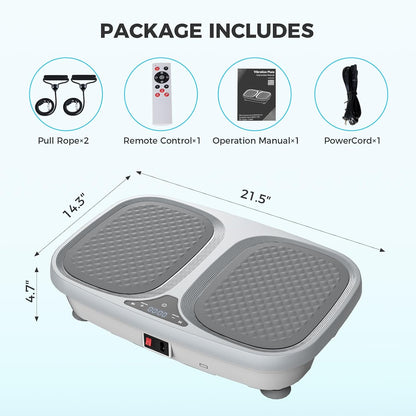 OLIXIS Vibration Plate Exercise Machine with 9 Auto Modes, Full Body Workout Vibrating Platform with LED Touch Screen & Pull Ropes for Weight Loss, Home Gym Fitness Equipment for Women Men