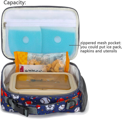 FlowFly Kids Lunch Box Insulated Soft Bag Mini Cooler Back to School Thermal Meal Tote Kit for Girls, Boys, Black