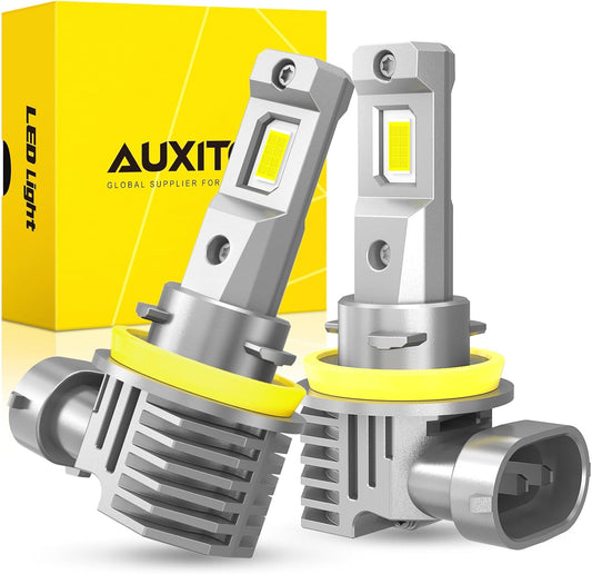 AUXITO H11 LED Headlight Bulbs, 400% Brighter 6500K White Wireless LED Headlights for H8 H9 H16 Fog Lights, DRL, Low Beam or High Beam, Direct Install Plug and Play, IP68 Waterproof, Pack of 2