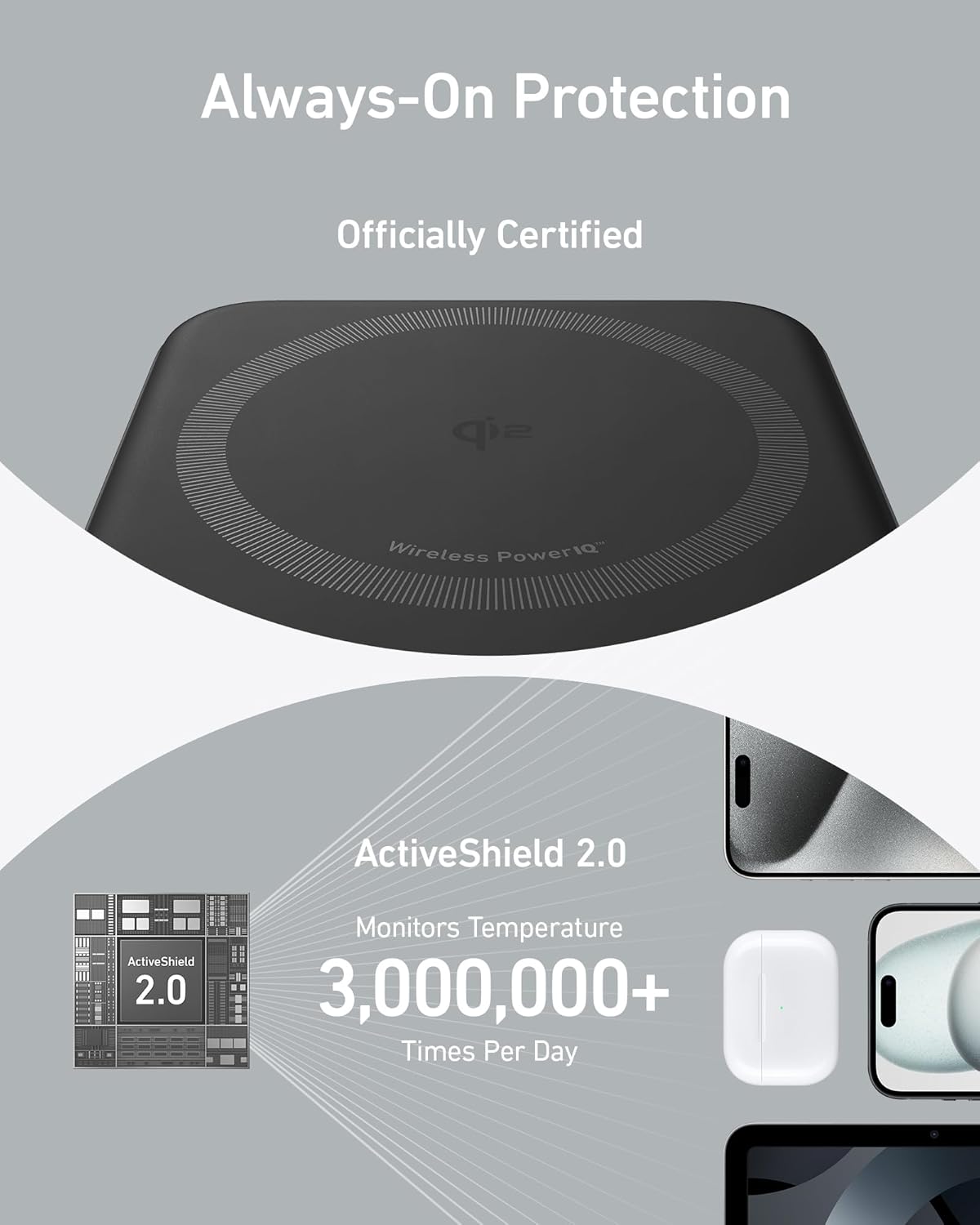 Anker MagGo Power Bank, Qi2 Certified 15W Ultra-Fast MagSafe-Compatible Portable Charger, 10,000mAh Battery Pack with Smart Display and Foldable Stand, for iPhone 15/14/13/12 (USB-C Cable Included)