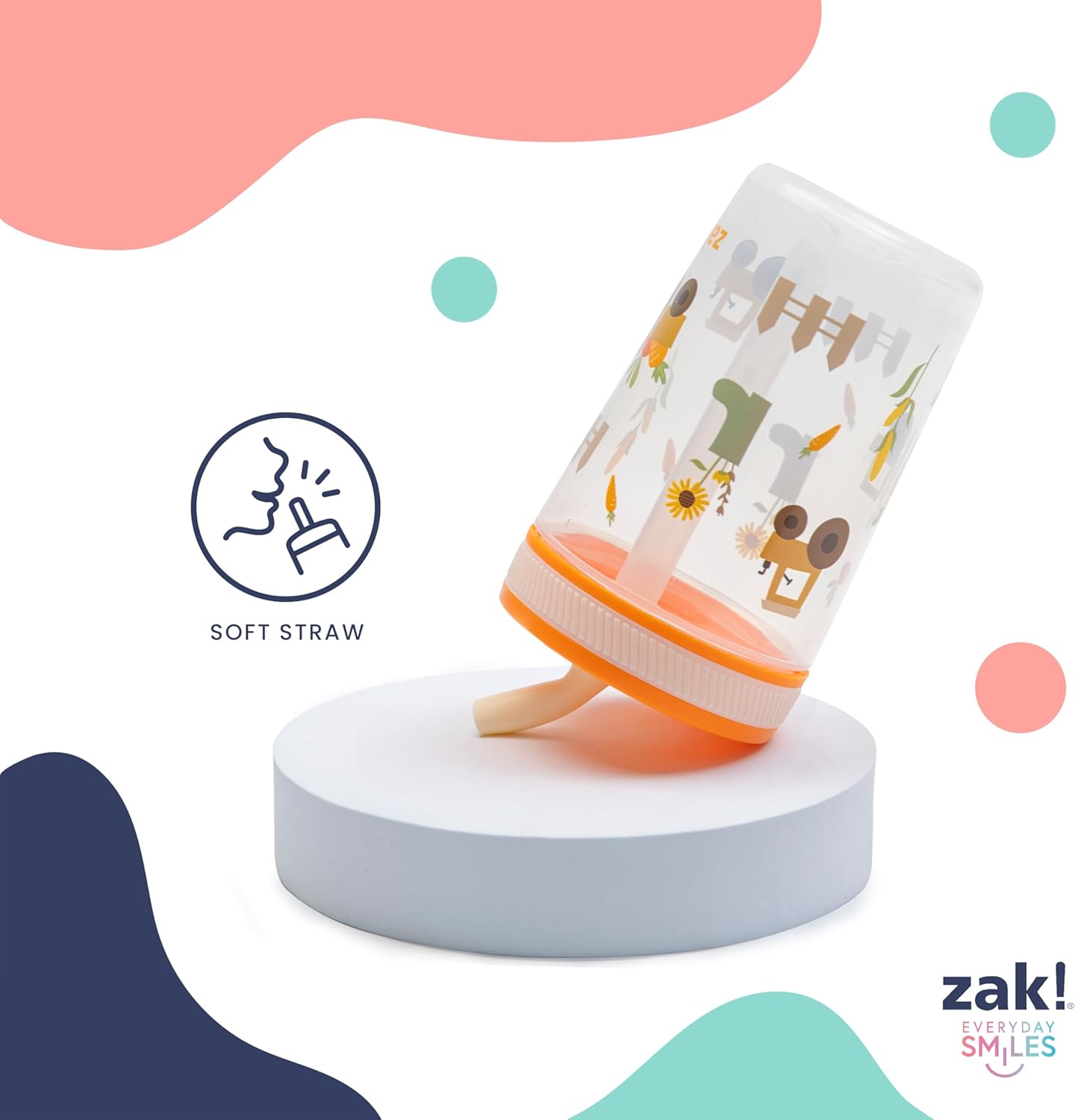 Zak Designs Silly Goose-Harvest Kelso 15oz Leak-Proof Toddler Cups, 2-Pack | BPA Free, Plastic, Sippy Cups, Cup Holder Friendly, Dishwasher Safe, Easy to Clean, For Preschool, Home, Daycare or Travel