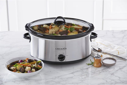 Crock-Pot 7-Quart Oval Manual Slow Cooker | Stainless Steel (SCV700-S-BR)