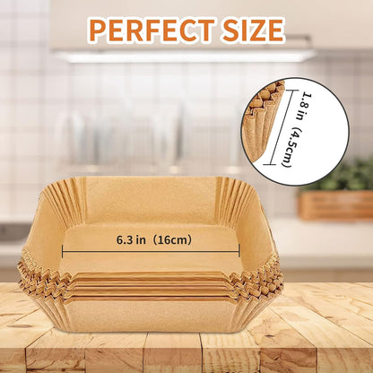 GOFFUGT Air Fryer Disposable Paper Liner,100PCS Round Airfryer Paper Liners,9" Natural Parchment Paper for Air Fryer Oil-Proof Water-Proof,Food Grade Parchment for AirFryer,Steamer,Microwave Etc