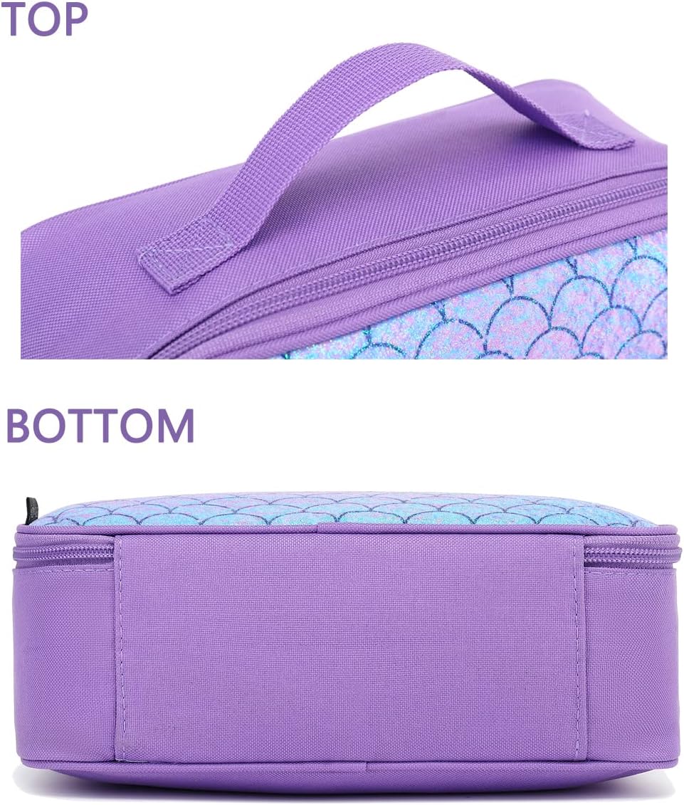 FlowFly Kids Lunch Box Insulated Soft Bag Mini Cooler Back to School Thermal Meal Tote Kit for Girls, Boys, Black