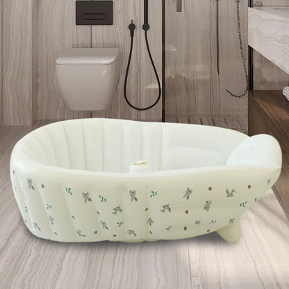 Baby Bath Tub, Inflatable Toddler Wash Tub Bath Seat With Pump | Adjustable Bathing Support Seat, Foldable Sitting Shower Bathtub For Camping Beach Travel Outdoor