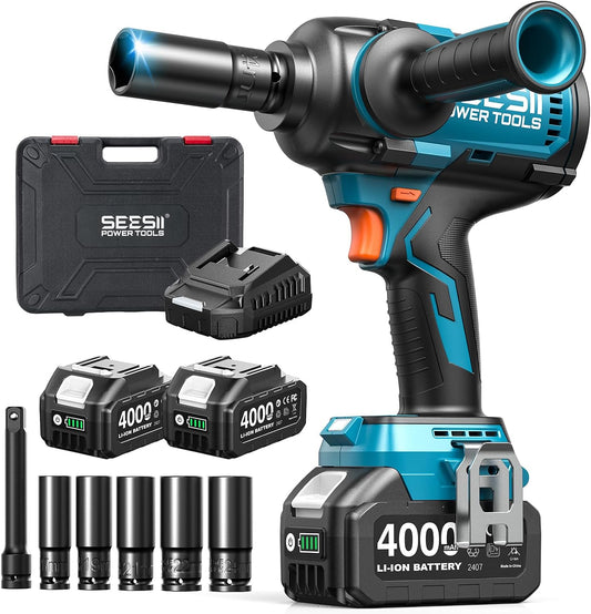 Seesii Cordless Impact Wrench 1600N.m, Brushless Motor Impact Driver