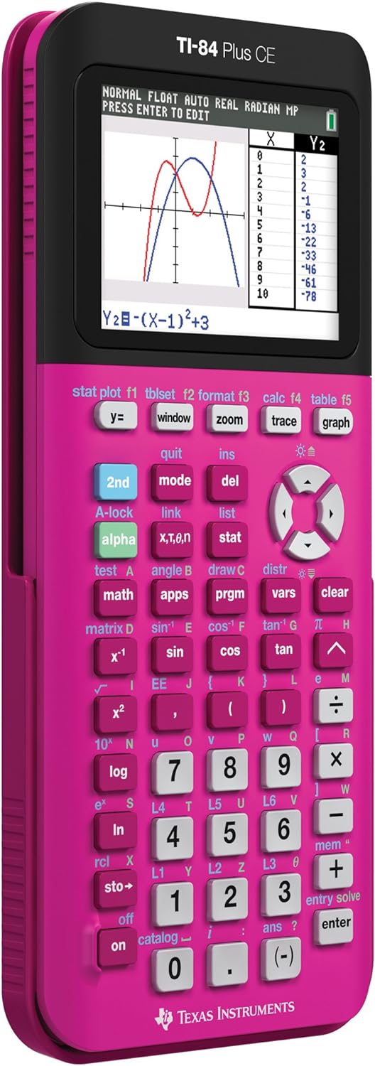 Texas Instruments TI-84 Plus CE Pink Graphing Calculator - PuriLite